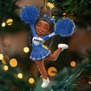 Gift For Yourself, Gift For Women, Gift For Men, Happy, Christmas - 3D Effect Cheerleader - Personalized Custom Shaped Acrylic Ornament