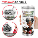 Dog Lovers,Dog Mom - A Girl And Her Dogs 3D Effect -3D Inflated Effect Printed, Personalized Tumbler