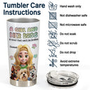 Dog Lovers,Dog Mom - A Girl And Her Dogs 3D Effect -3D Inflated Effect Printed, Personalized Tumbler
