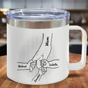 Hand In Hand, I Will Always Protect You - Personalized 14oz Stainless Steel Tumbler With Handle