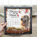 Memorial, Pet Lovers - Custom Photo The Moment Your Heart Stopped Memorial Calendar With Flowers - Personalized Pet Loss Sign, Collar Frame