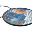 Sad, Family, Parents, Gift For Grandparents, Gift For Sibling, Memorial - Custom Photo The Sky Looks Different Memorial Family - Personalized Stained Glass Window Hanging Suncatcher
