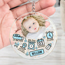 Gift For Mother, New baby, New Mom, Gift For Kids - Custom Photo Baby Newborn Information Icon - Personalized Acrylic Keychain