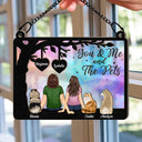 Gift For Couples, Pet Lovers, Pet Couple, Pet Mom, Pet Dad - Pet Couple You & Me And The Dogs - Personalized Window Hanging Suncatcher Ornament
