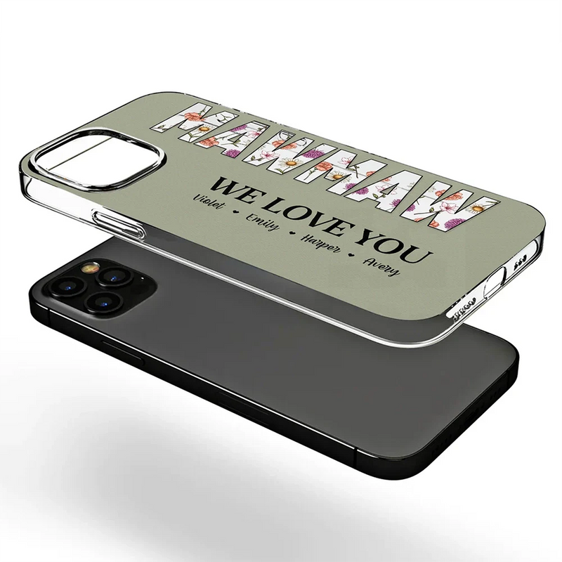 Gift For Mother, Mom, Children - Mommy Grandma Birth Month Flower We Love You - Personalized Clear Phone Case