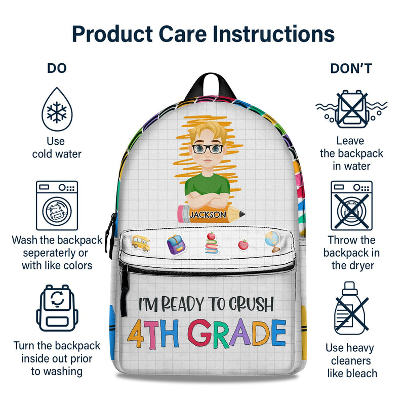 I'm Ready To Crush School - Gift For Kids, Back To School Gift - Personalized Canvas Backpack