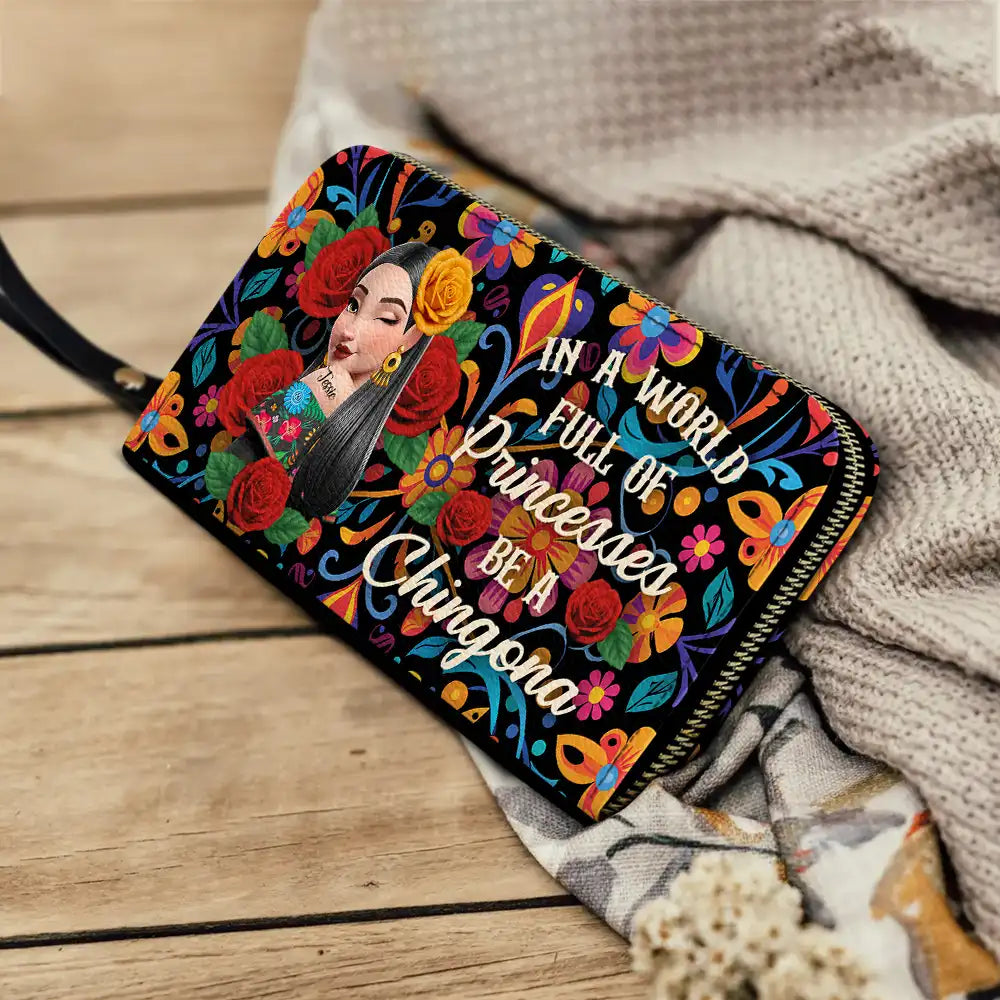 Gift For Bestie, Gift For Sisters, Gift For Yourself, Gift For Women, Happy, Hispanic - Always Chingona Sometimes Cabrona But Never Pendeja Hispanic - Personalized Leather Long Wallet