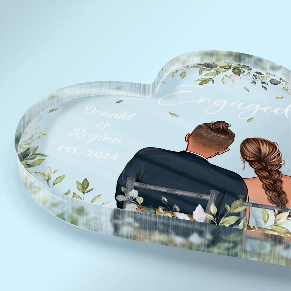 Wedding, Gift For Couples, Gift For Husband, Gift For Wife -Married Couples Forever Loved - Personalized Heart Shaped Acrylic Plaque