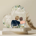 Wedding, Gift For Couples, Gift For Husband, Gift For Wife -Married Couples Forever Loved - Personalized Heart Shaped Acrylic Plaque