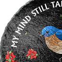 Memorial, Family, Gift For Yourself - Memorial My Mind Still Talks To You - Personalized Circle Memorial Garden Stone