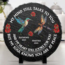 Memorial, Family, Gift For Yourself - Memorial My Mind Still Talks To You - Personalized Circle Memorial Garden Stone