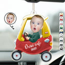 Gift For Father,Gift For Grandpa,Gift For Husband - Custom Photo Drive Safe Daddy 3D Effect - Personalized Acrylic Car Hanger