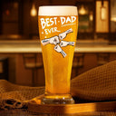 Gift For Grandpa, Gift For Father, Happy - Best Dad Grandpa Ever Kid Fist Bump - Personalized Pilsner Glass