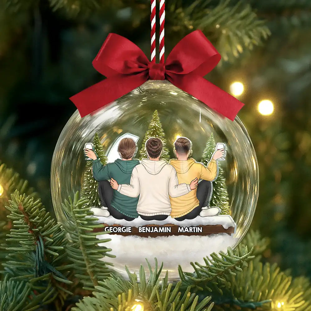 Gift For Bestie, Gift For Sisters, Christmas, Happy - Besties Friends Sisters Together - Personalized 3D Acrylic Ball Ornament