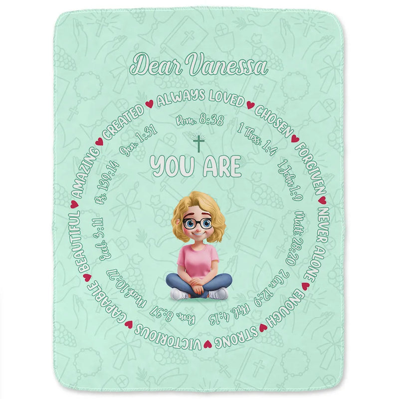 Christmas,Christian,Gift For Yourself - Christian Affirmation Bible Verse - Personalized Fleece Blanket, Sherpa Blanket