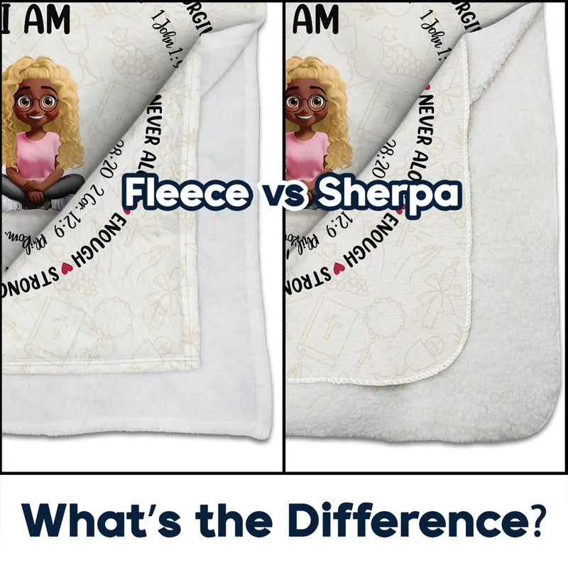 Christmas,Christian,Gift For Yourself - Christian Affirmation Bible Verse - Personalized Fleece Blanket, Sherpa Blanket