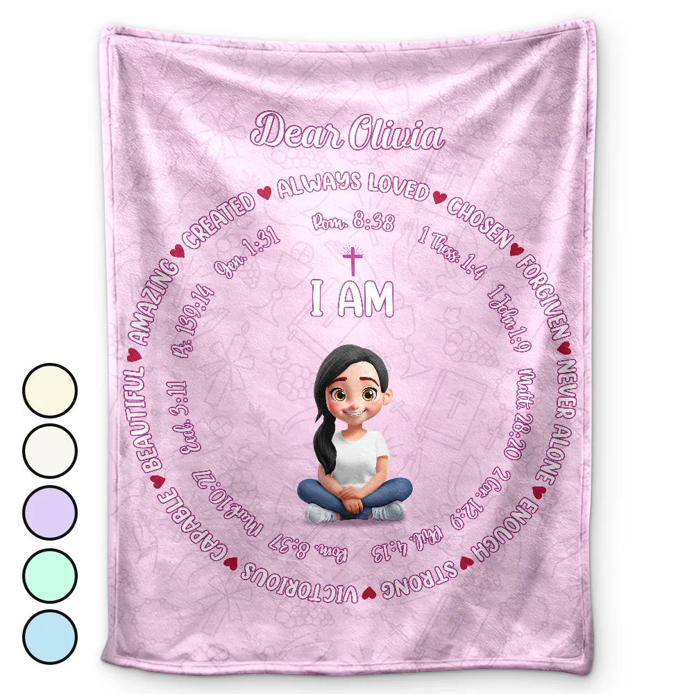 Christmas,Christian,Gift For Yourself - Christian Affirmation Bible Verse - Personalized Fleece Blanket, Sherpa Blanket