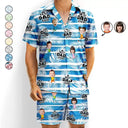 Gift For Yourself, Gift For Men, Gift For Father, Gift For Grandpa, Happy, Summer, Custom Photo - Custom Photo Best Dad Grandpa Ever - Personalized Hawaii Set Shirt And Shorts
