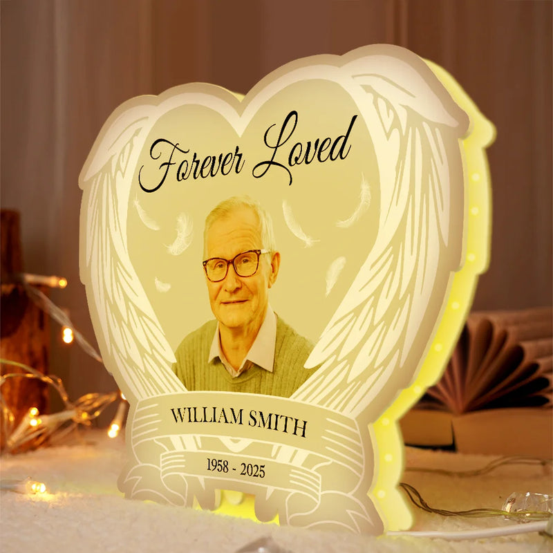 Pet Lovers,Cat Lovers,Dog Lovers,Sad,Memorial - Custom Photo Forever Loved Memorial Dog Cat - Personalized Custom Shaped Light Box