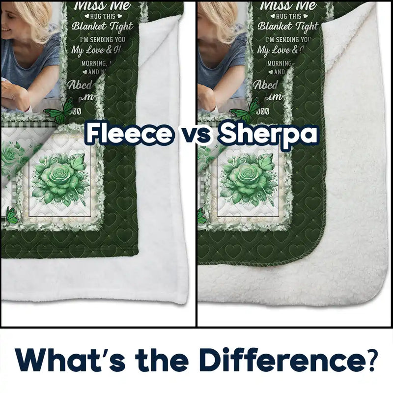 Family, Custom Photo, Memorial, Sad, Gift For Women, Christmas - Custom Photo Memorial Butterfly When You Really Miss Me Hug This Blanket - Personalized Fleece Blanket, Sherpa Blanket