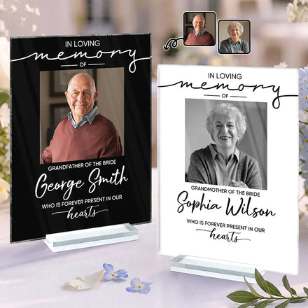 Custom Photo Memorial Wedding Reserved In Loving Memory - Personalized Vertical Rectangle Acrylic Plaque