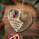 Memorial, Family, Parents, Gift For Grandparents, Sad, Christmas - Custom Photo Part Of My Heart Is With My Angel In Heaven - Personalized 2-Layered Wooden Ornament