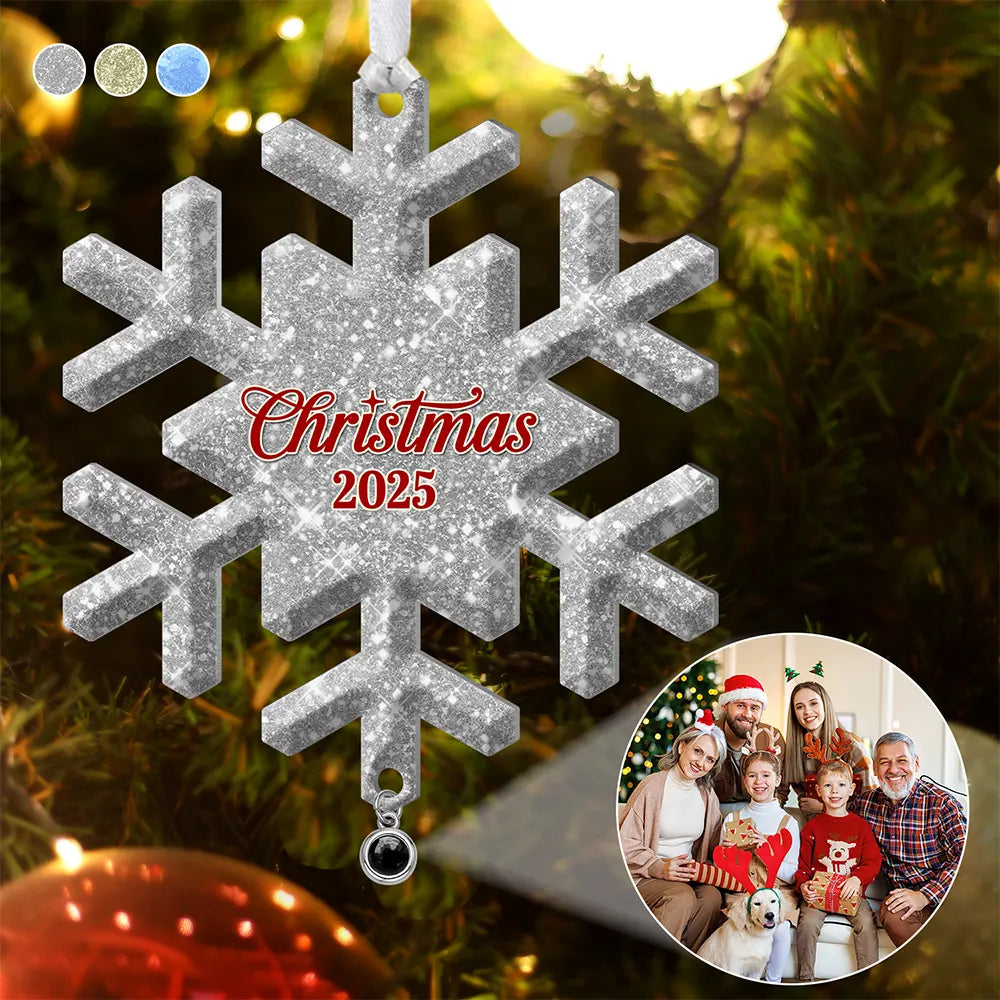 Custom Photo The Love Between Family Is Forever - Personalized Custom Shaped Photo Projection Ornament
