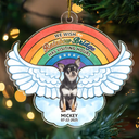 Retirement,Pet Lovers,Pet Mom,Pet Dad,Dog Lovers,Dog Mom,Dog Dad,Cat Lovers,Cat Mom,Cat Dad,Custom Photo,Christmas,Sad - Custom Photo The Rainbow Bridge - Personalized Custom Shaped Acrylic Ornament