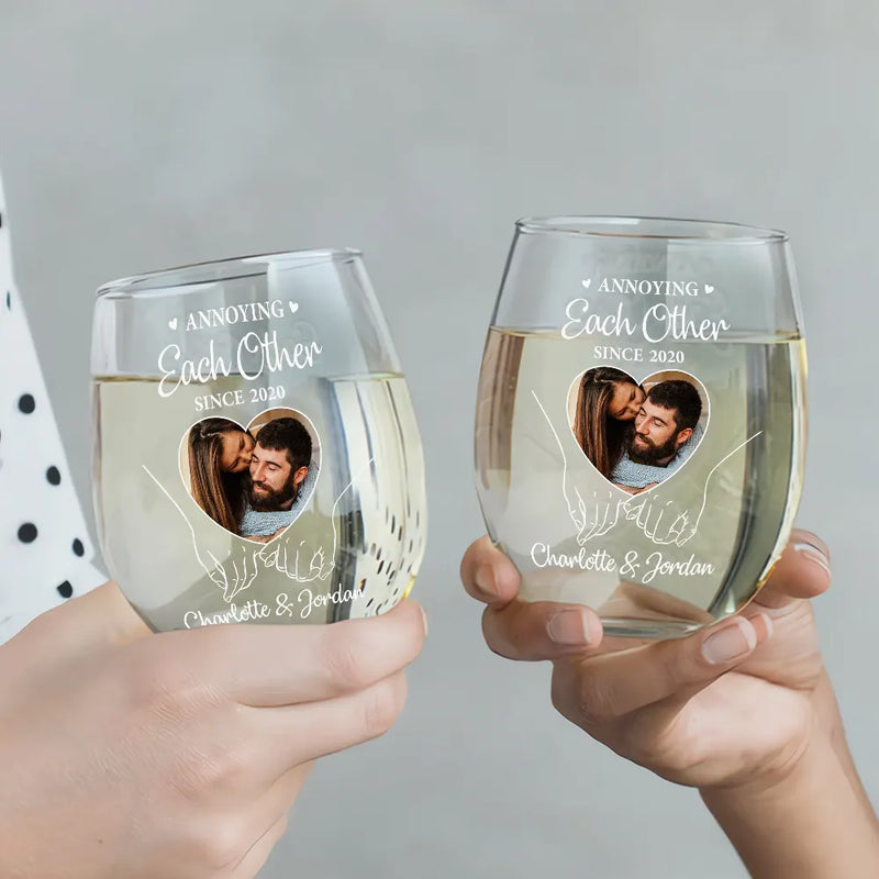 Gift For Couples,Gift For Husband,Gift For Wife,Love,Custom Photo - Custom Photo You And Me We Got This - Personalized Stemless Wine Glass