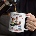 Gift For Son,Dad - Sons,Dad - Daughters (Adult),Dad - Daughters (Young),Gift For Daughter,Grandpa - Grandkids,Gift For Grandkids,Happy - Dad Grandpa I Smile Because You Are My Daughters Sons Grandkids - Personalized Mug