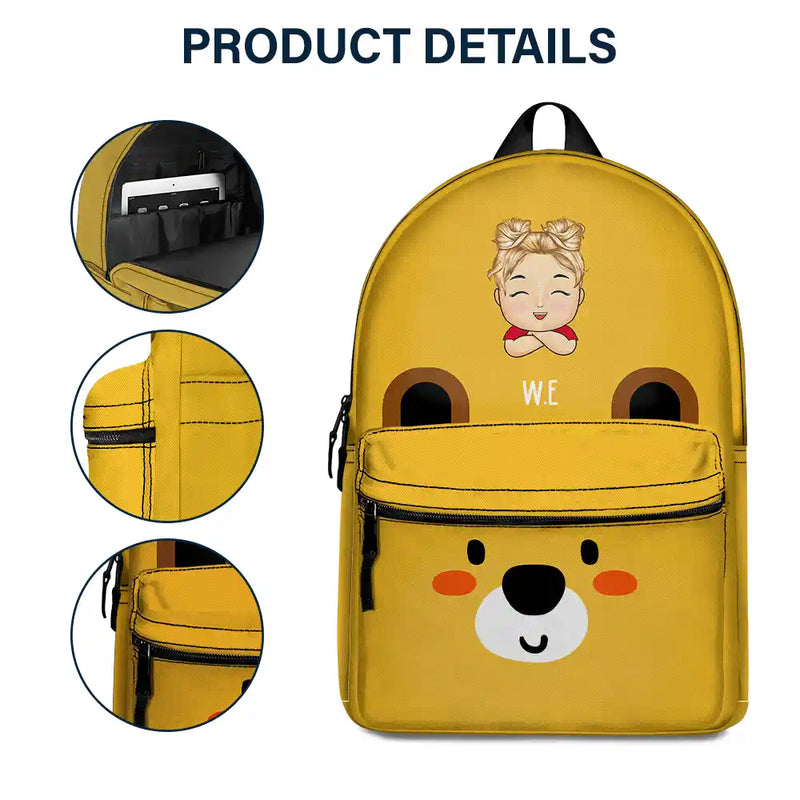 Teddy Bear Kid - Personalized Canvas Backpack