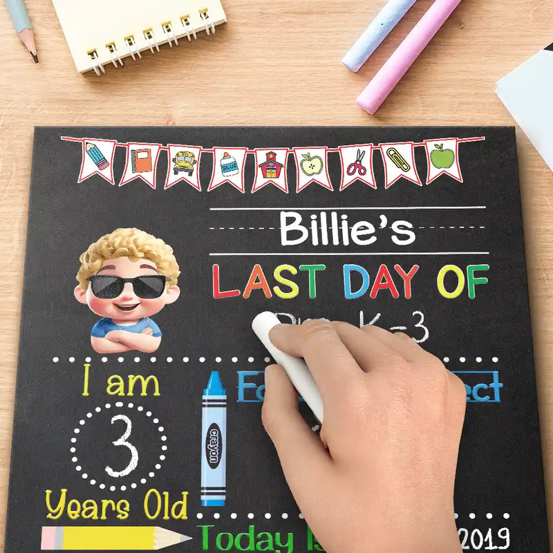Gift For Kids, Gift For Grandkids, Back To School, Happy - First Day Of Kindergarten - Personalized School Sign
