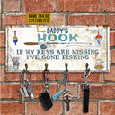 Fishing I've Gone Fishing Personalized Custom Wood Key Holder