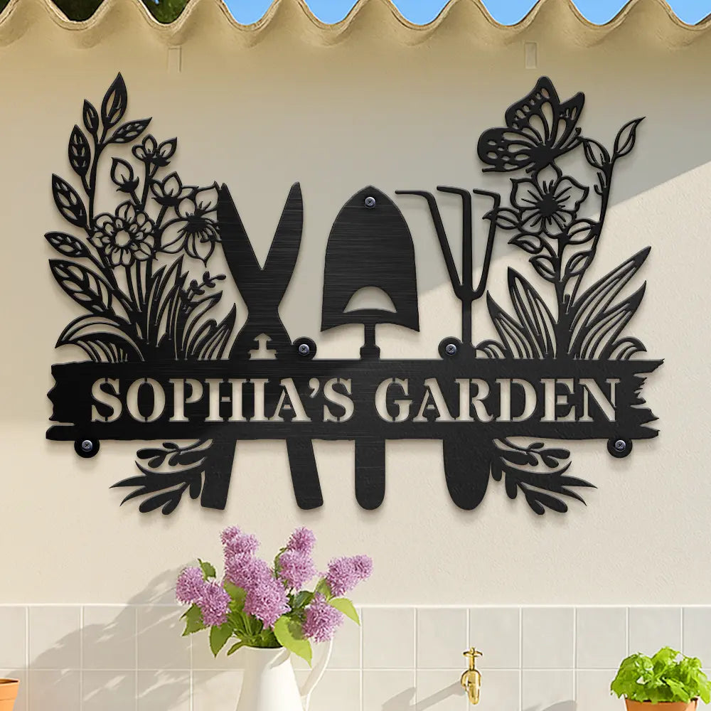 Flower Vegetable Garden - Personalized Cutout Metal Sign