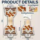 Gift For Yourself, Reading - Flowers Growing From Book - Personalized Custom Shaped Leather Magnetic Bookmark