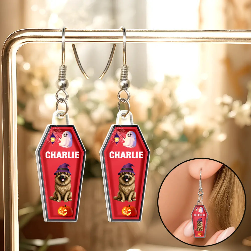 Funny Pet Halloween Costume - Personalized Acrylic Earrings