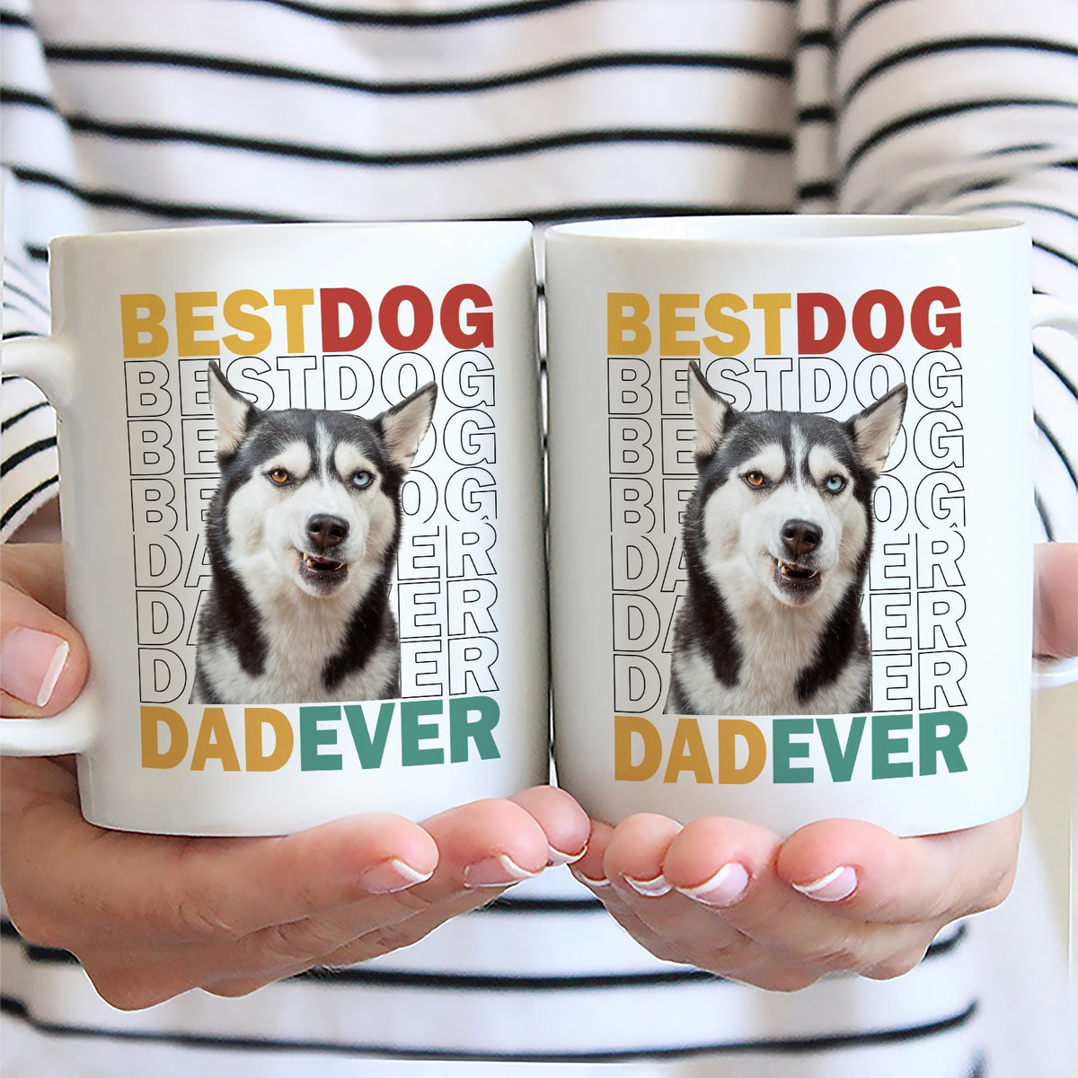 Custom Photo Best Dog Cat Dad Mom Ever - Personalized Mug