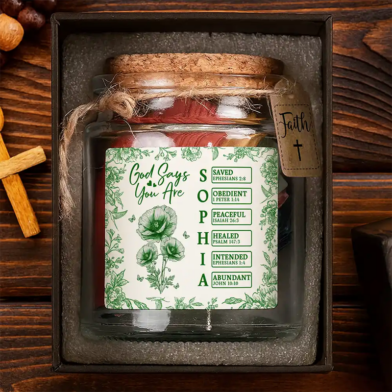 Love,Gift For Yourself,Christian - God Says You Are - Personalized Bible Verse Jar