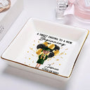 Graduation, Happy - Graduation A Sweet Ending To A New Beginning - Personalized Ring Dish