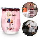 Just A Woman Who Loves Wine - Personalized Custom Wine Tumbler