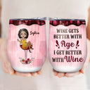 Just A Woman Who Loves Wine - Personalized Custom Wine Tumbler