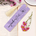 Reading, Gift For Yourself - Flower Birth Month & Name - Personalized Acrylic Bookmark