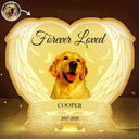 Pet Lovers,Cat Lovers,Dog Lovers,Sad,Memorial - Custom Photo Forever Loved Memorial Dog Cat - Personalized Custom Shaped Light Box