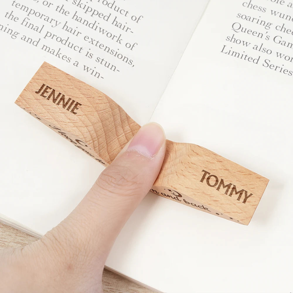 Gift For Yourself,Gift For Couples,Gift For Husband,Gift For Wife,Reading,Happy - I Love You To The Moon And Back - Personalized Thumb Page Holder