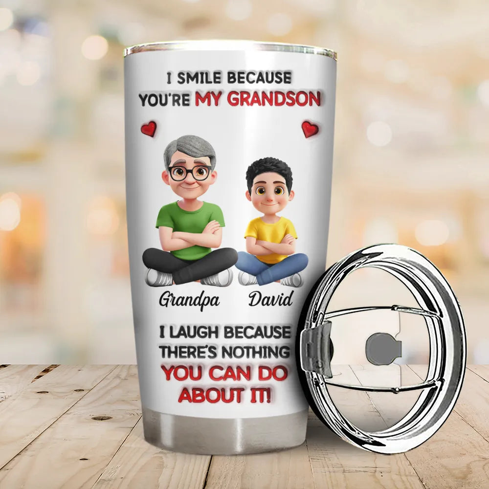 Dad - Daughters (Adult),Dad - Daughters (Young),Dad - Children,Mom - Children,Mom - Daughters (Adult),Gift For Daughter,Mom - Daughters (Young),Mom - Sons,Dad - Sons,Gift For Son,Grandpa - Grandkids,Grandma - Grandkids,Gift For Grandkids,Happy - I Smile Because You Are My Daughter Son - Personalized Tumbler