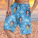 Gift For Father,Gift For Husband,Sport Dad,Golf,Dad's Hobby,Dad,Children - Custom Photo Best Daddy By Par Funny Golf Lover - Personalized Unisex Beach Shorts