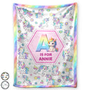 Top Market - Kid Boy Kid Girl Monogram - Personalized Fleece Blanket, Sherpa Blanket