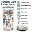 Gift For Grandma,Love,Gift For Mother - Living That Grandma Life - 3D Inflated Effect Printed Tumbler, Personalized Tumbler
