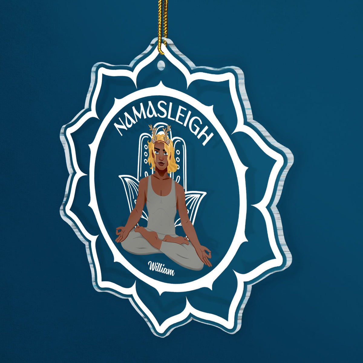 Namasleigh - Christmas Gift For Yoga Lovers - Personalized Custom Shaped Acrylic Ornament