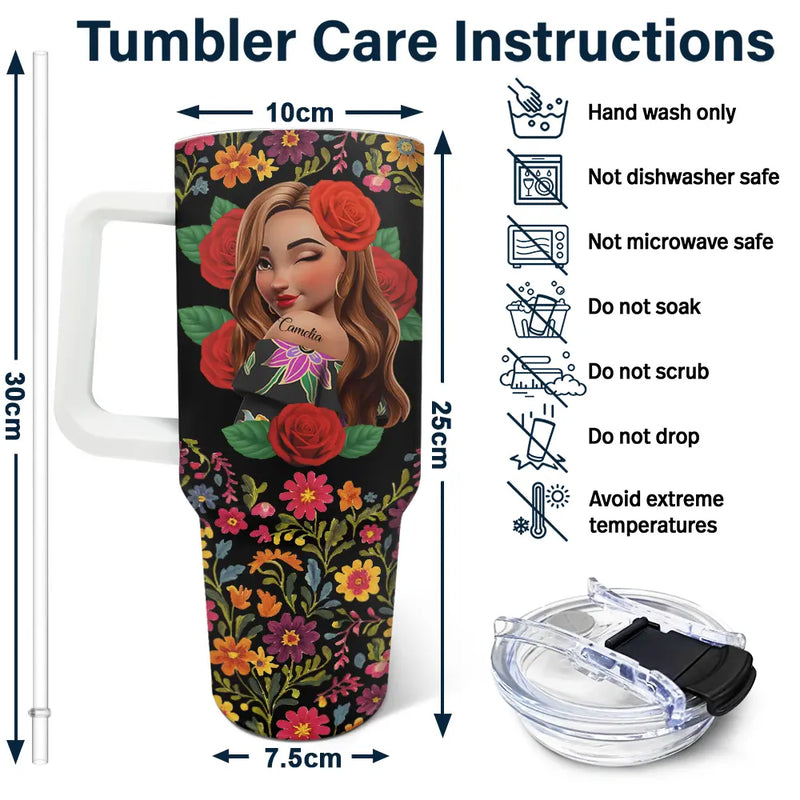 Gift For Bestie,Gift For Sisters,Gift For Yourself,Gift For Women,Happy,Hispanic - Always Chingona Sometimes Cabrona But Never Pendeja Hispanic - Personalized 40oz Tumbler With Straw